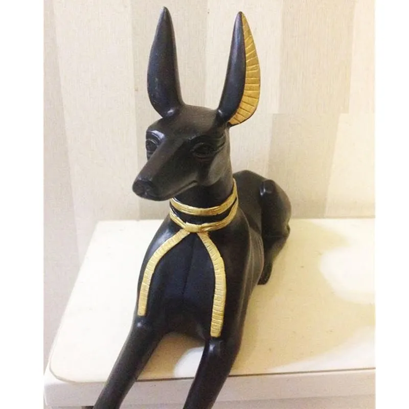 Статуэтки из смолы Anubis God египетская собака Бог миниатюры статуя для винтажного домашнего декора креативные ремесла подарки R1304