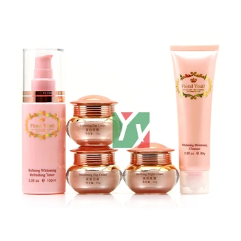

New Product Floral Youth Skin Care Cream Set whitening day and night cream 5 in1