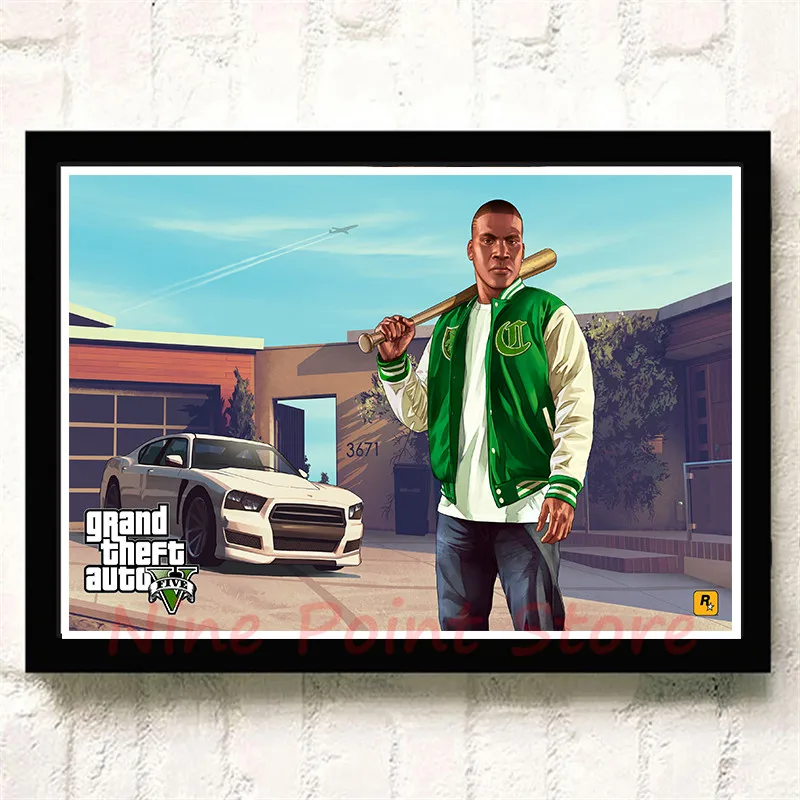 GTA Grand Theft Auto San Andreas бумага с покрытием Плакат Бар Кафе гостиная столовая стены бескаркасные - Цвет: Прозрачный