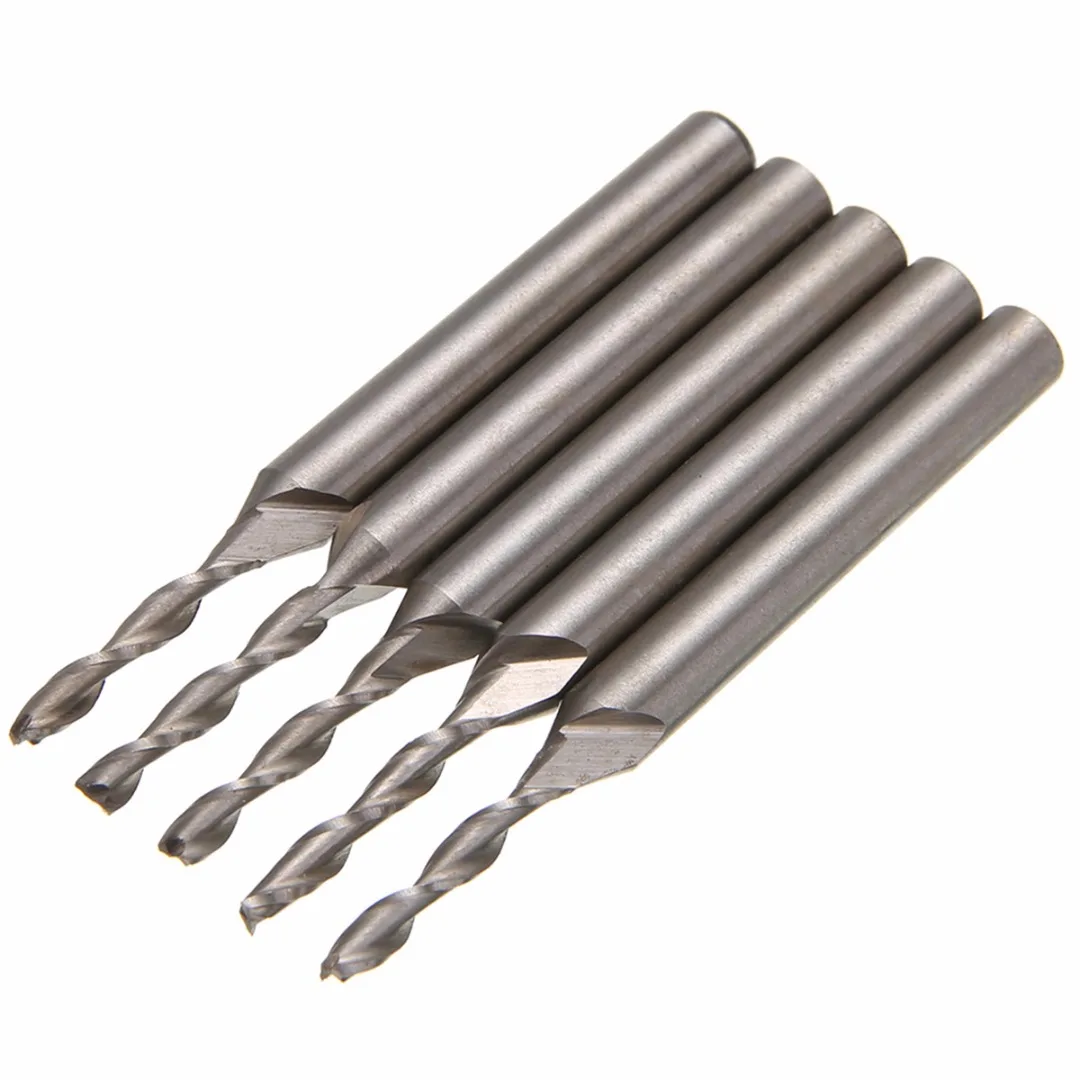 

5pcs 2 Flute HSS End Mill 6mm Straight Shank Extended Milling Cutter for Cutting Drilling Engraving