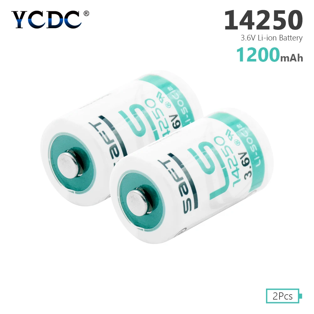 2 штуки 3,6 V 1200 мА/ч, 14250 LS-14250 1/2 AA R6 L14250 ER14250 SL350 Li-SOCl2 батареи главным образом высушите Батарея для компьютеров Mac