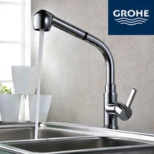 Grohe медных можно курить кухня выдвижной растительное умывальника кран кухонной мойки многофункциональный холодной и горячей коснитесь