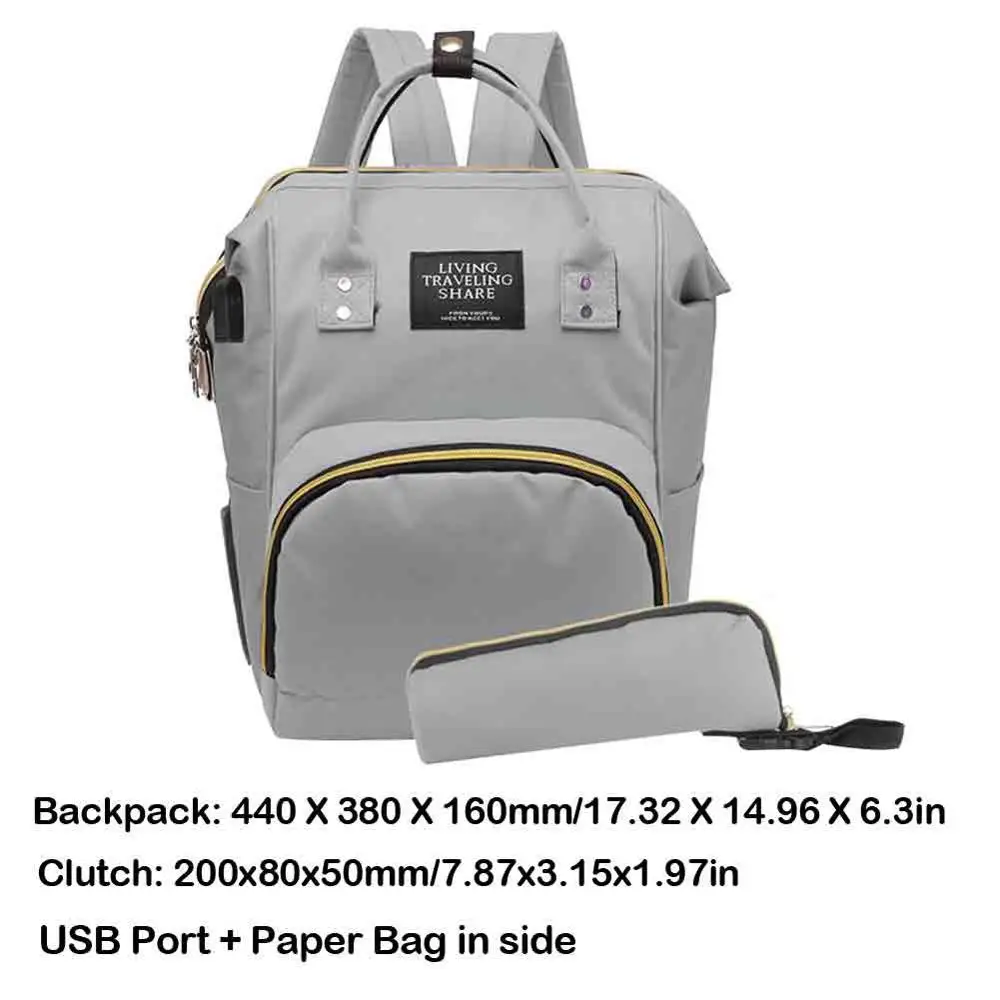 Модная USB многофункциональная сумка для подгузников для мам, сумка-Органайзер для подгузников для ухода за ребенком, сумка-клатч для мам, рюкзак для кормления, сумка-клатч - Цвет: B8