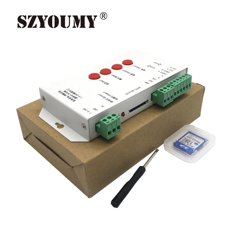Полноцветный контроллер SZYOUMY T1000S для Pixel WS2811 WS2801 WS2812B LPD8806 6803 1903 улучшенная