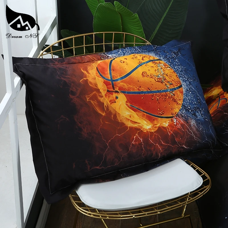 Dream NS 3D-эффект kussensloop Постельный набор баскетбол и пламя воды пододеяльник наборы King постельное белье огонь постельные принадлежности комплект PN005