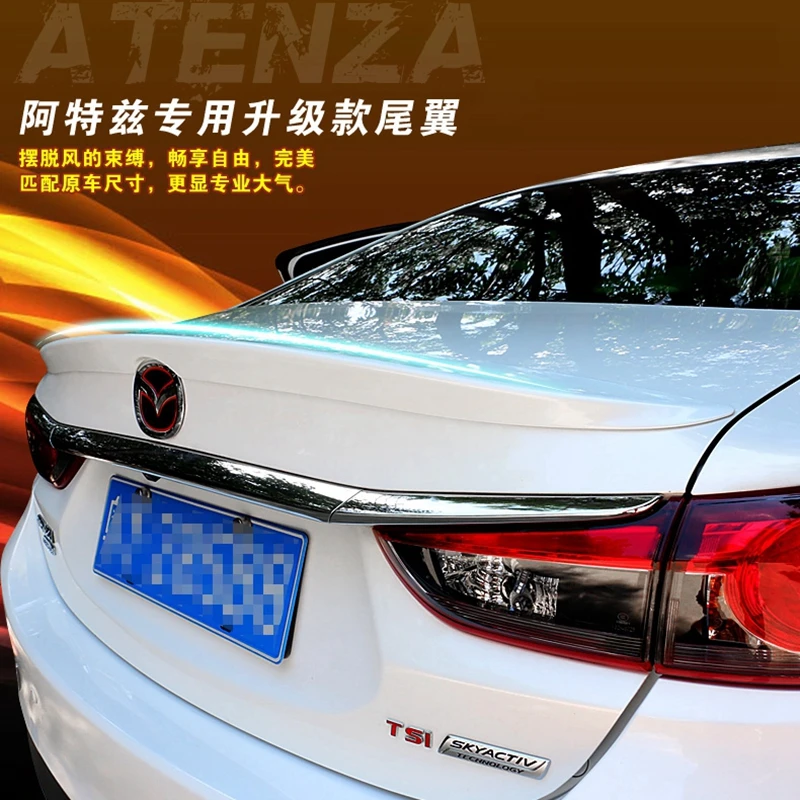 

Car Styling ABS Plastic Unpainted Primer Tail Wing Rear Trunk Spoiler Decorative Cover Fit For Mazda 6 M6 Atenza 2014 2015 2016