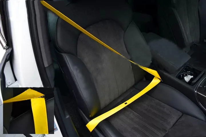 Универсальный красный или черный или желтый гоночный передний 3 точки безопасности выдвижной фургон сиденье поясной ремень 380 см X 4,8 см ремень аксессуар