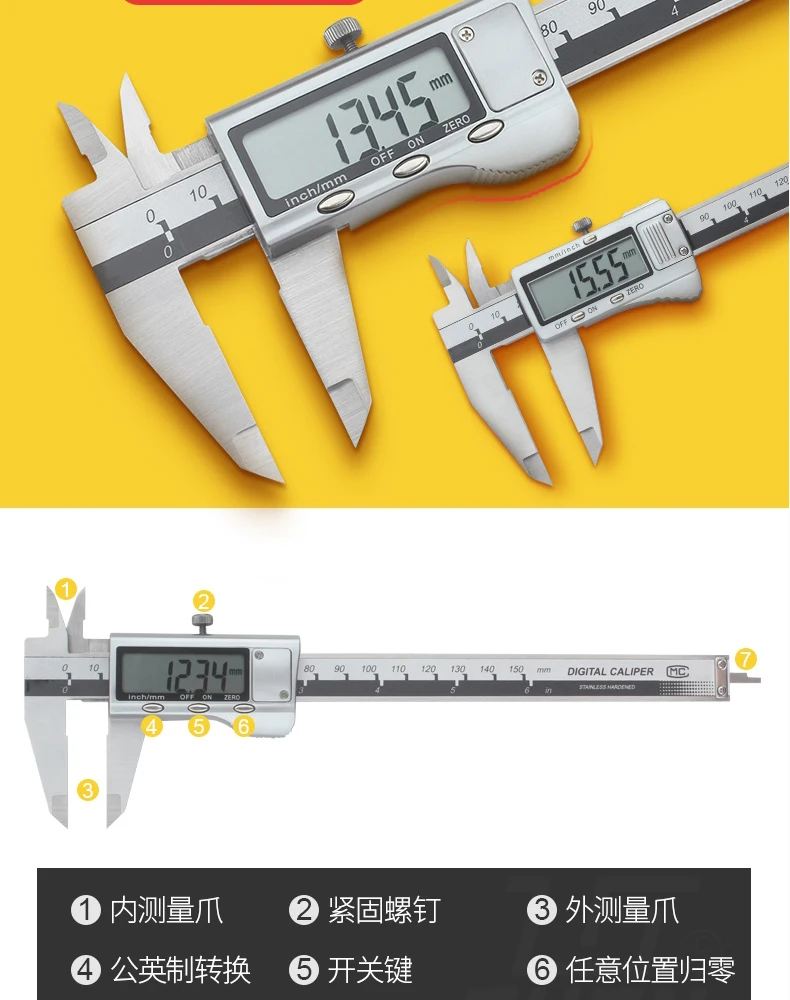 Цифровой штангенциркуль электронный большой диапазон 0-1000 мм 0,01 мм односторонний коготь пластиковый штангенциркуль из нержавеющей стали измерительный калибр