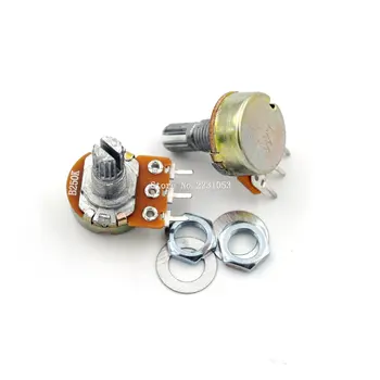 

5PCS/LOT WH148 B250K 250K Linear Potentiometer 15mm Shaft With Nuts And Washers Single Joint 3 pin Knob Switch Potentiometers