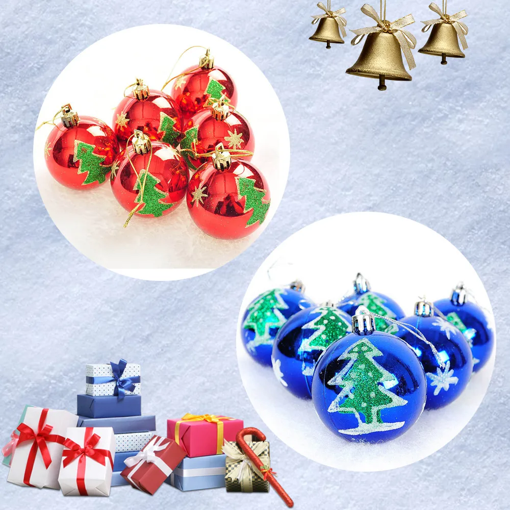 

6Pc New Year 2019 Merry Christmas Decorations For Home Christmas Balls Baubles Party Xmas Tree Decorations Hanging Ornament