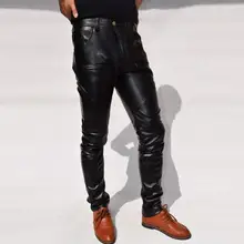 Корейская версия тренда брюки узкие кожаные брюки обтягивающие кожаные брюки для мотоцикла повседневные брюки
