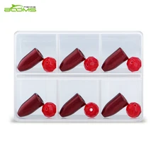 Booms Fishing Tungsten Bullet weight With Glass Beads Storage in Small Case,Using in Texas Rig and Carolina Rig 