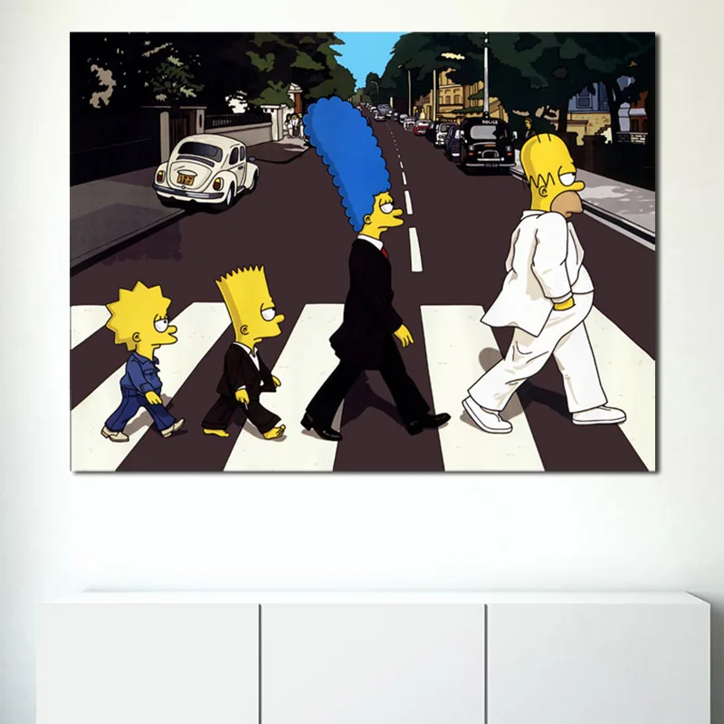Abbey Road Streets Homer TV Play Wall Art холст плакаты печать картина маслом настенные картины для