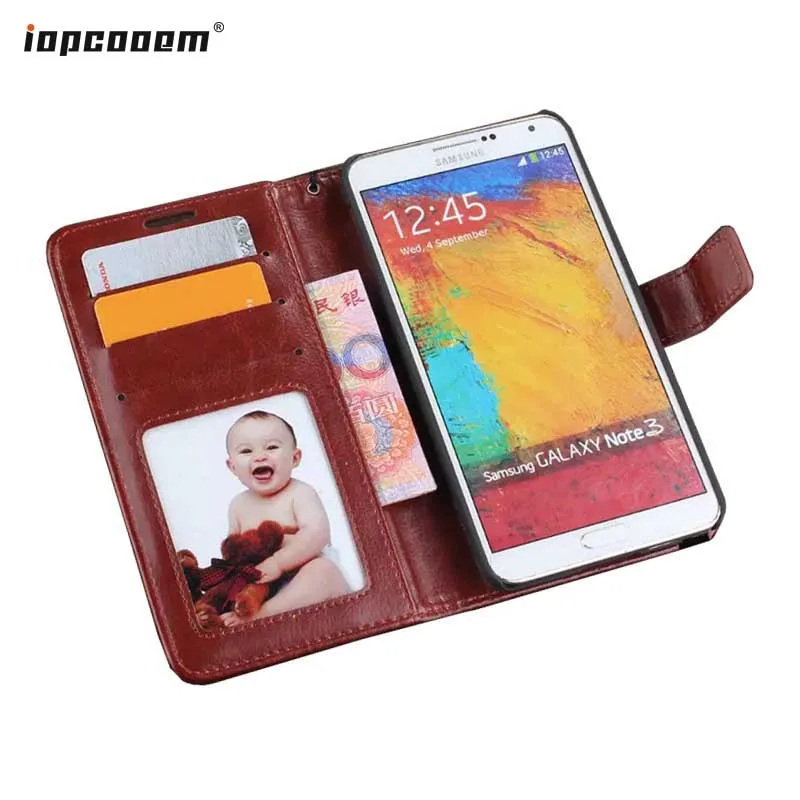 

Note3 Retro Leather Case For Samsung Galaxy Note 3 III N9000 N9005 N9006 Flip Wallet Style With Card Holders Phone Bag Cover