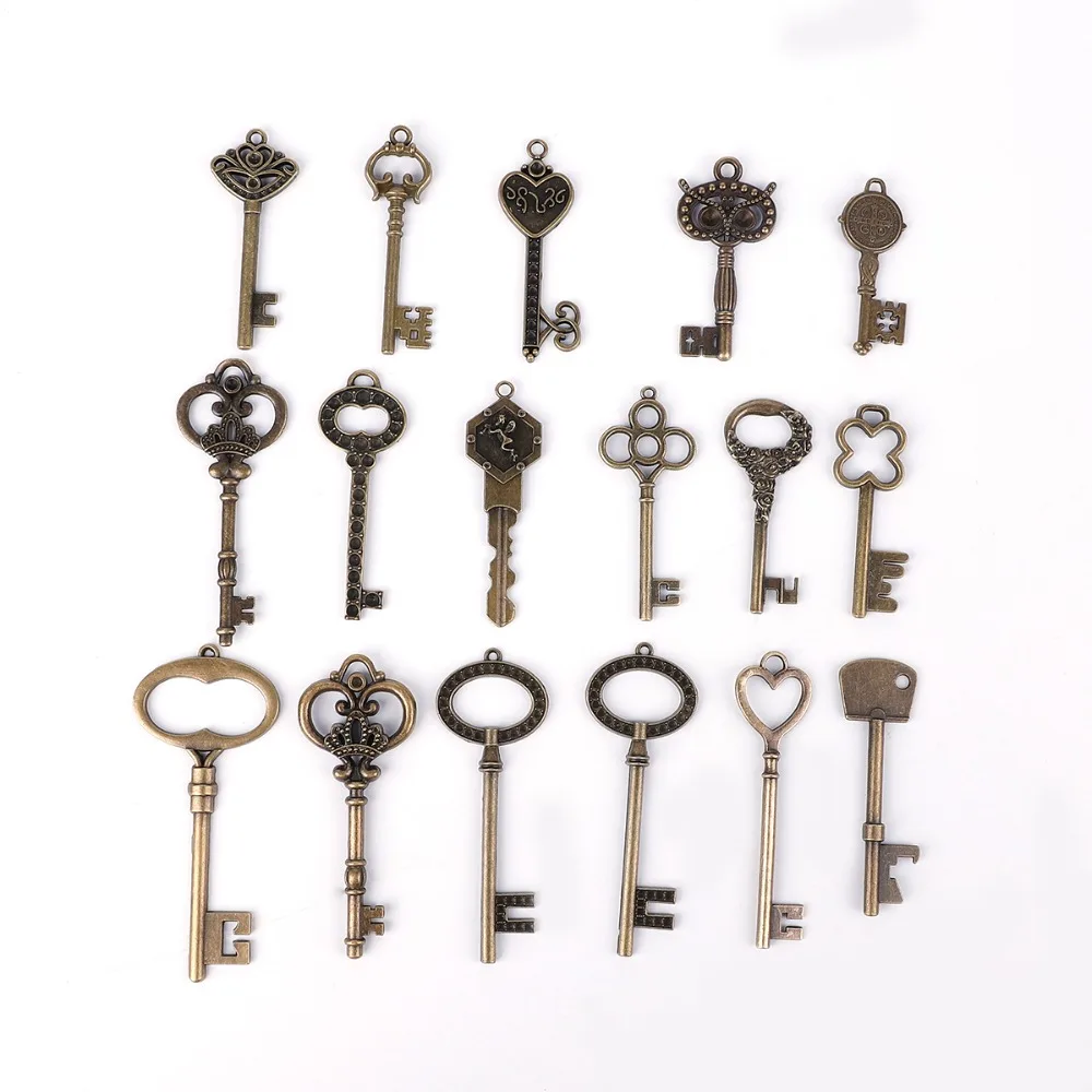 

1Pc Vintage Charms Mixed Keys Pendant Antique Bronze Key Gift Charms Fit Bracelets Necklace DIY Metal Jewelry Making Wholesale