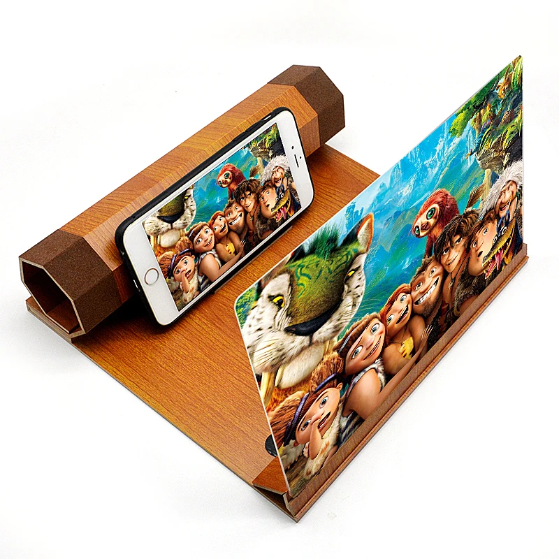 12'' Desktop Folding Wood Bracket Mobile Phone Screen