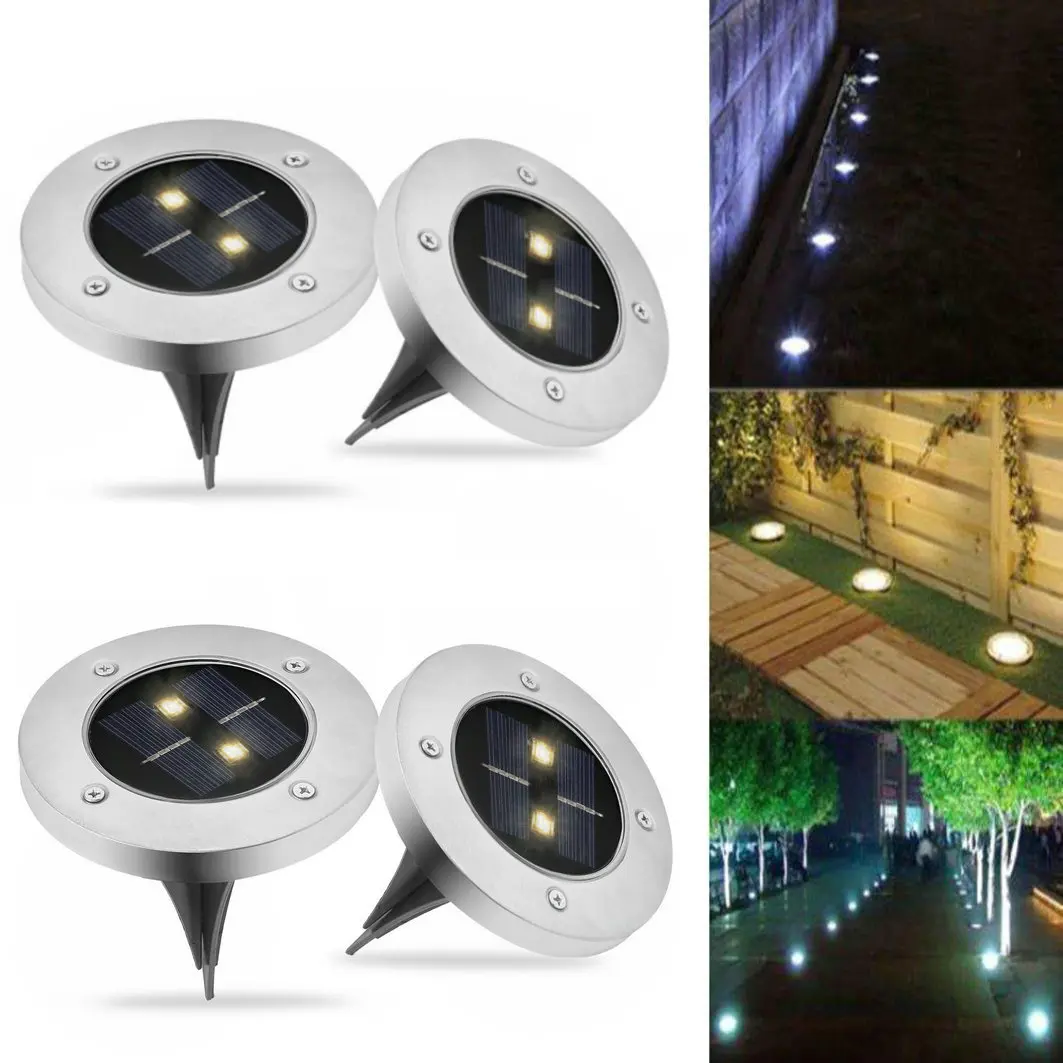 

2 LED Solar Garden Lawn Yard Stair Under Ground Landscape Outdoor Path Light Buried Night Lamp Lights Home Decoration Waterproof