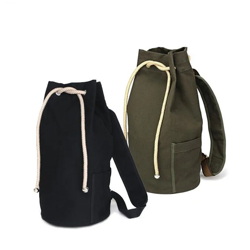 

Unisex Canvas Bag Backpack Leisure Withdraw Bucket Bag Travel Backpack