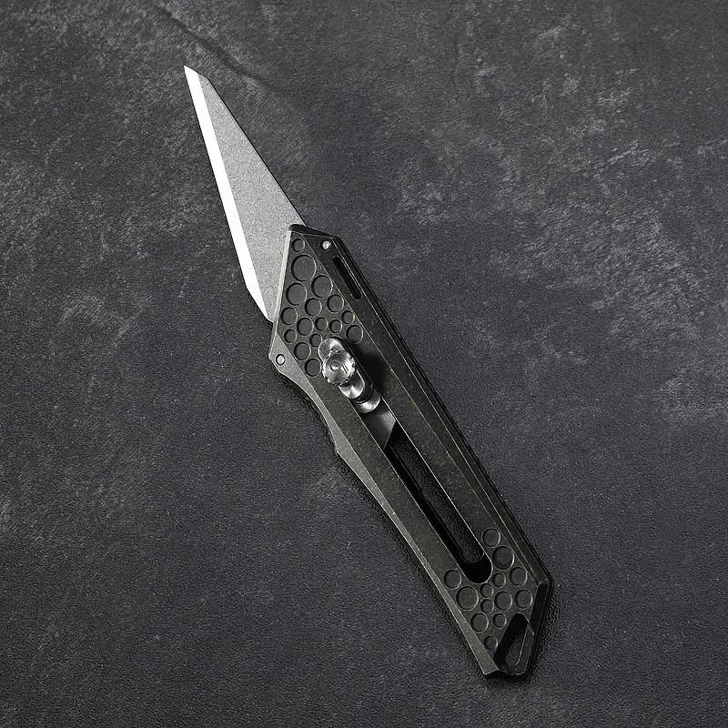 Black 9TiEDC Тактический карманный нож титановая ручка 9CR18MOV лезвие из нержавеющей стали Обрезка Открытый Отдых охотничьи ножи EDC инструмент - Цвет: Black