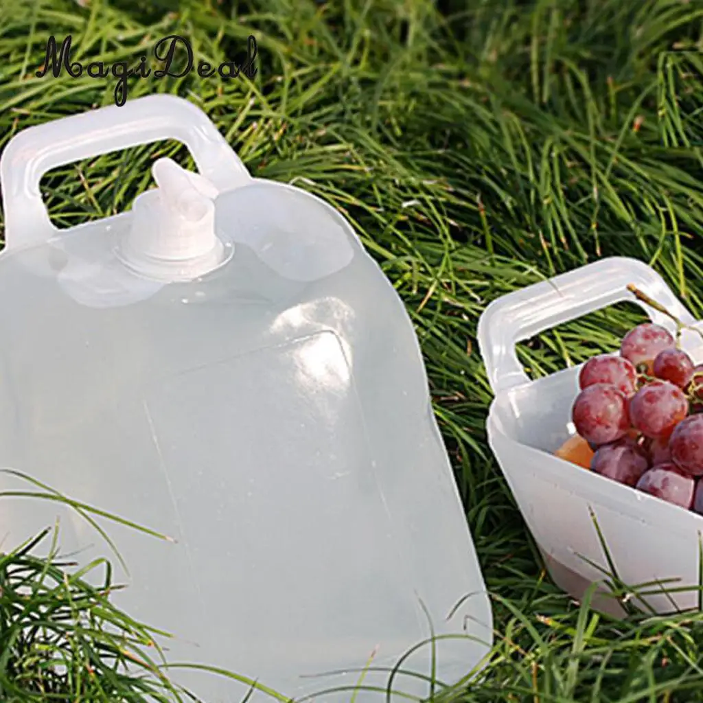 MagiDeal 10L Drinking Water Pot Folding Water Bucket Fruit Wash Basin for Outdoor