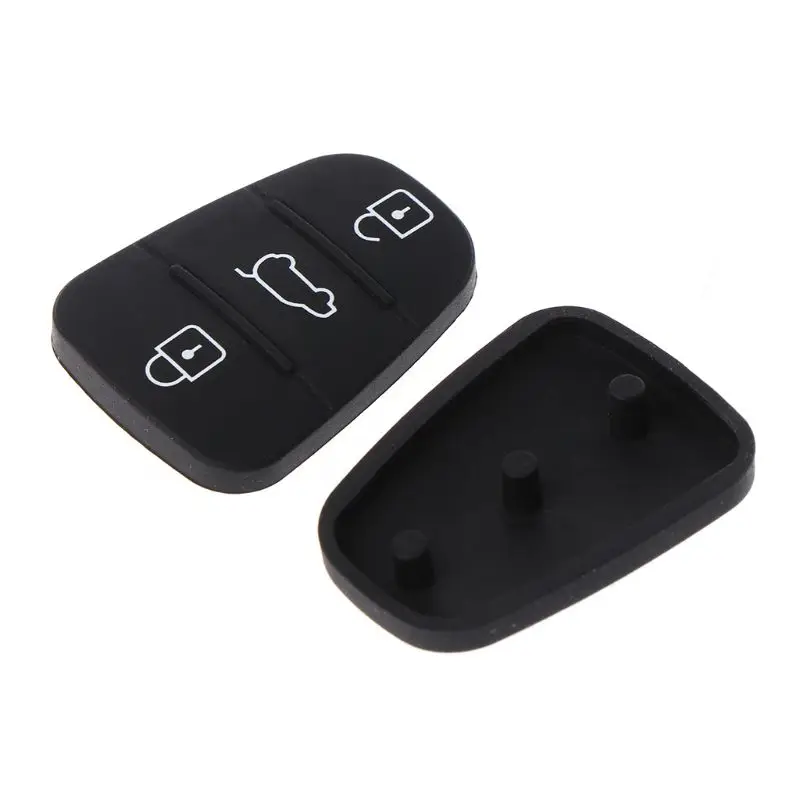 

New 2 Pcs 3 Buttons Auto Car Remote Key Fob Cover Case Rubber Pad For Hyundai I10 I20 I30 Flip Key Shell Case For Car