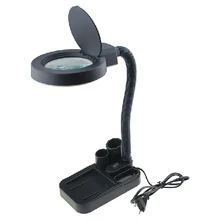 Portable Desktop magnifier with tool box stand with 40 LED light 5X-10X magnifying glass repairing reading medical magnifier