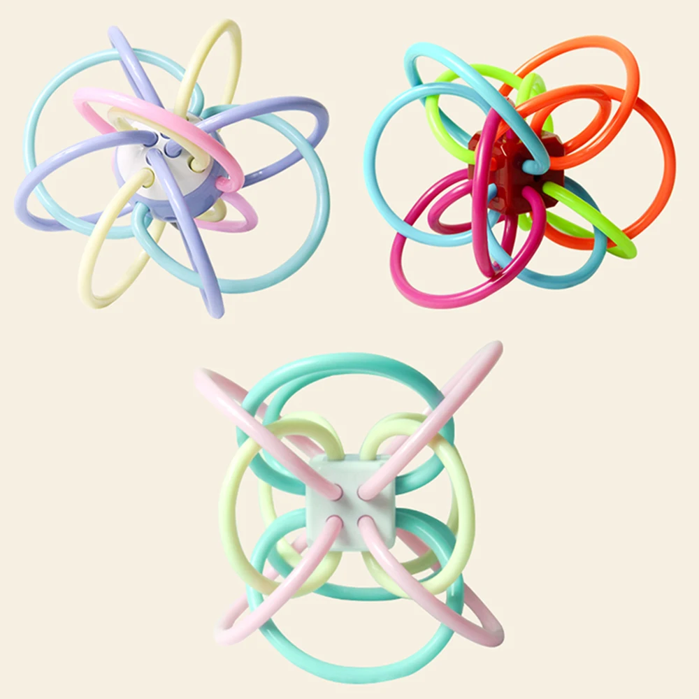 Colorful Baby Rattles Teether Toys Newborn Infant Puzzle Teeth Ball For 0-12 months Baby Hand Bell Rattle Early Educational