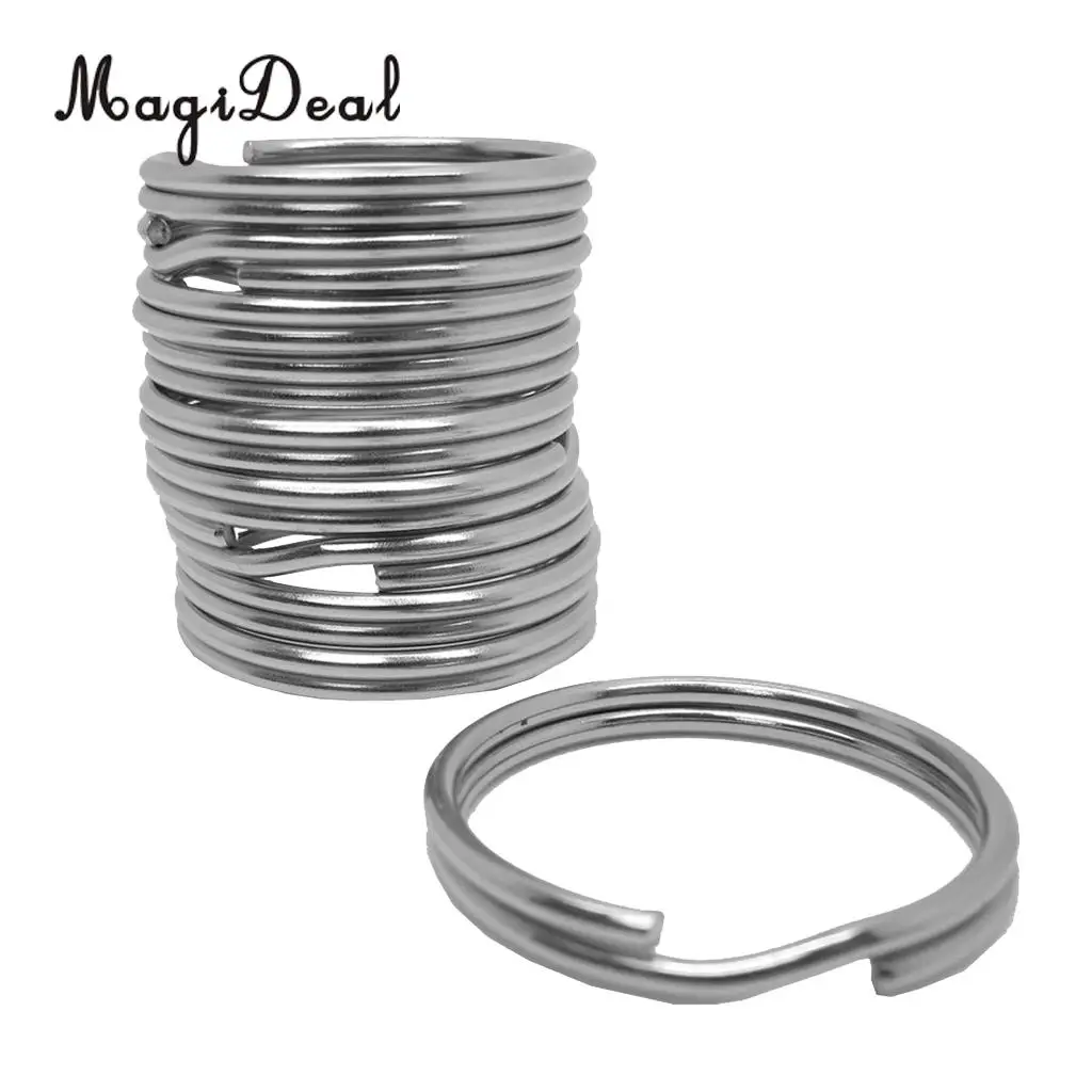 20Pcs/Lot 316 Stainless Steel Underwater Scuba Diving Gear Attachment Split Rings Outdoor Camping Accessories Keyring 22mm+30mm