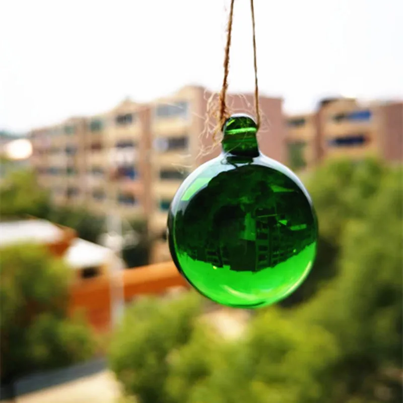 1,1" зеленый стеклянный волшебный гладкий шар великолепные хрустальные подвески для люстры Рождественская елка Висячие капли украшения дома
