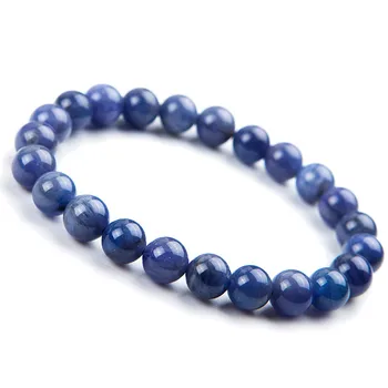 

8mm Stretch Crystal Round Bead Bracelets For Women Femme Charms Blue Natural Stone Bracelet