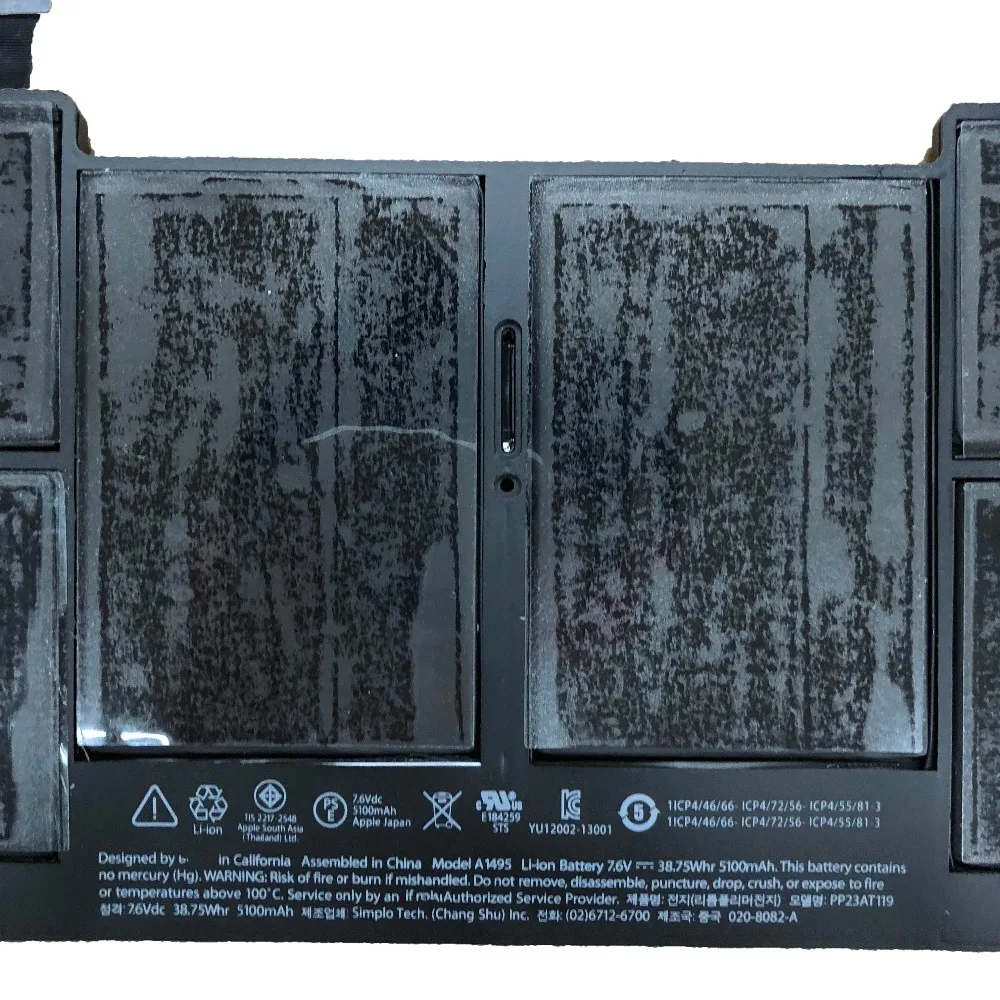 7,6 v 38.75wh/5100mah A1495 аккумулятор для ноутбука Apple MacBook Air 1" A1465 A1495 MD711LL/A(2013) MD711/A MD712/A