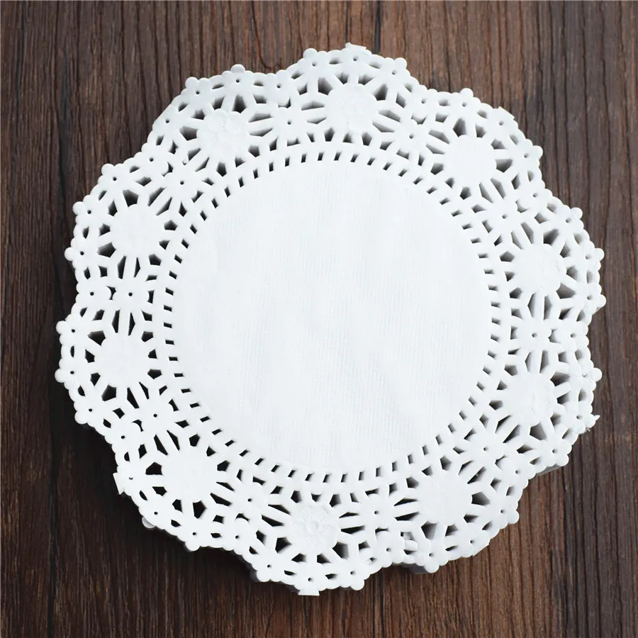 250pcs 4 5 inch 11 4cm white round lace paper doilies all year round christmas stores