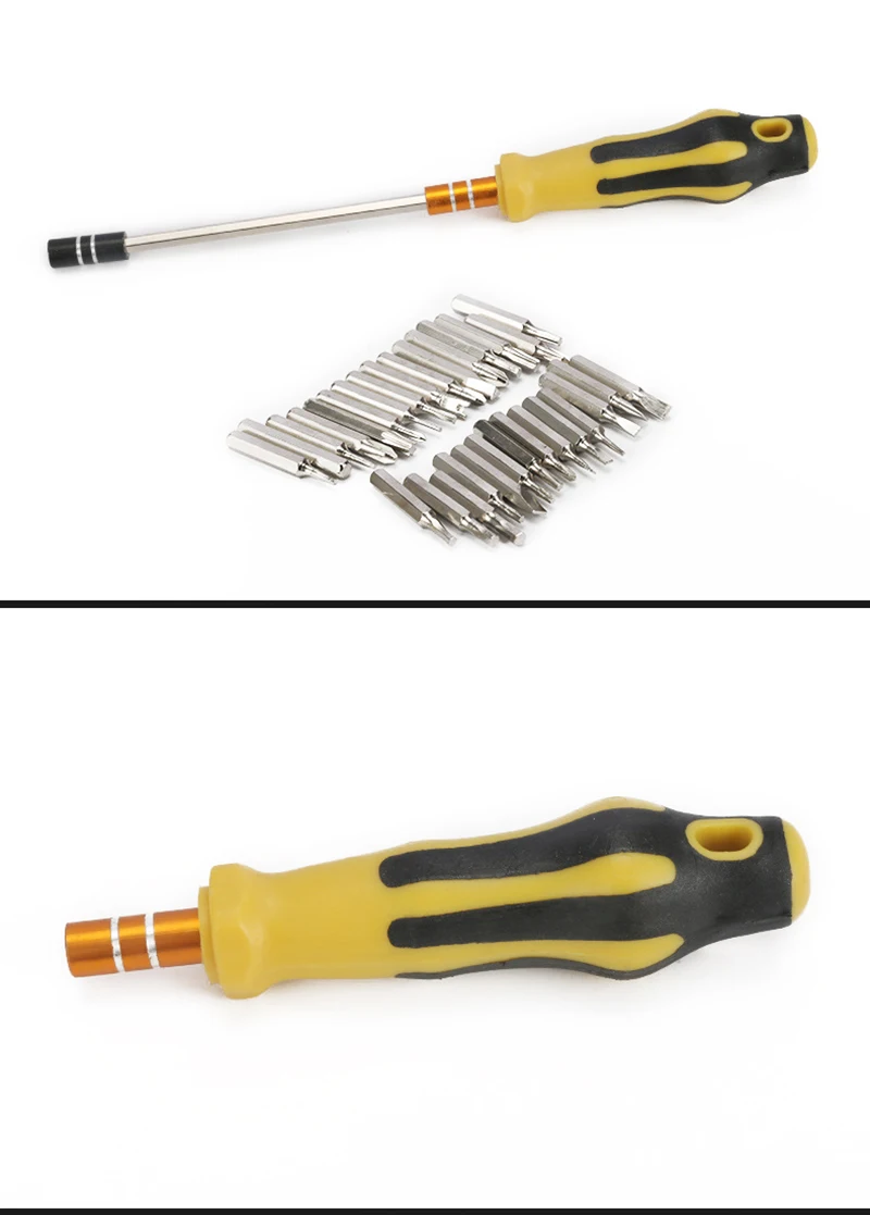 Jewii Screwdriver Set 32 in 1 Magnetic Screw Head Bits With Long Pole Torx Slotted Phillips Repair Tool Set For Mobile Phone Digital Product A6
