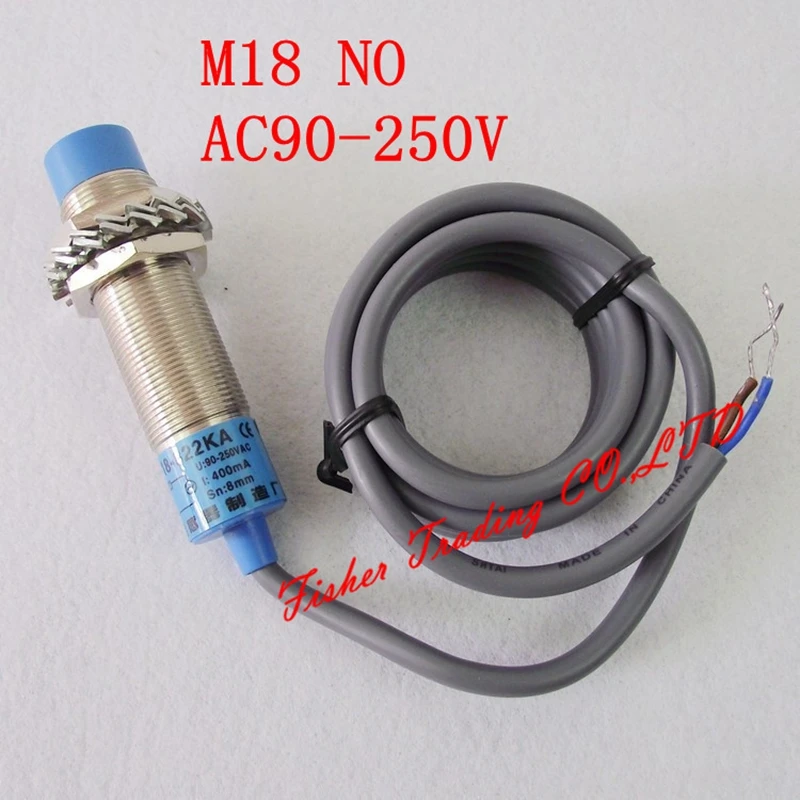

10pcs/lot,cheap but with good quality, 8mm distance proximity switch, M18 metal approach sensor normally open type, AC90-250V