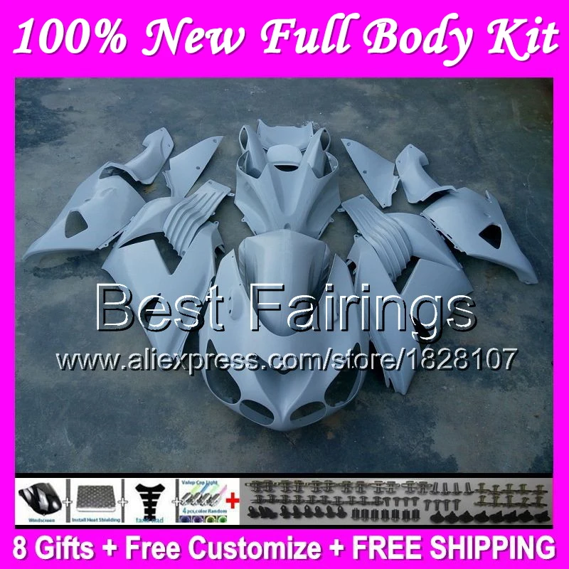

Fairing For KAWASAKI ALL White NINJA ZX14R ZX-14R 06 07 08 09 10 11 B23 ZX 14R ALL gloss white 2006 2007 2008 2009 2011 +Decal