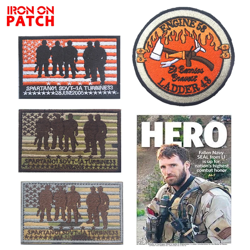 

El Barriss Engine 53 Ladder 43 SEAL TEAM Operation Red Wings Lone Survivor Embroidery patch Hook Badges for clothes military