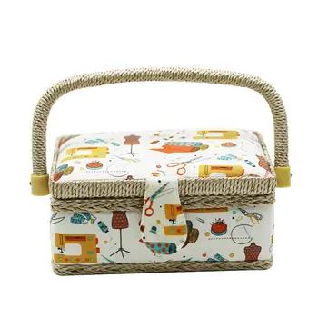 

D&D Cotton Fabric Crafts Sewing Storage Basket Sewing Box Children's Toys Sundries Storage Organizer 19*13*10cm