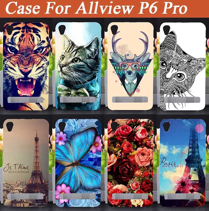 

For allview p6 pro Case Cover Painting Colored Animals Rose Flowers Soft Tpu Case For allview p6 pro Phone Cover Sheer Bags