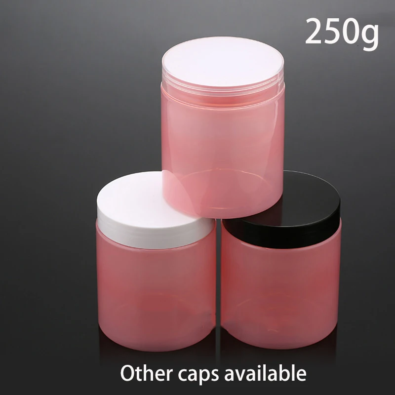 Бесплатная доставка розовое платье 250g Пластик косметический крем Jar 250ml уход за