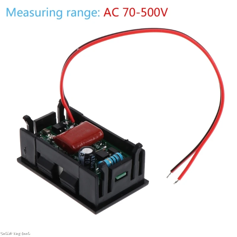 Цифровой вольтметр переменного тока 70-500 В, 0,56 дюйма, красный светодиодный измеритель напряжения с 2 проводами