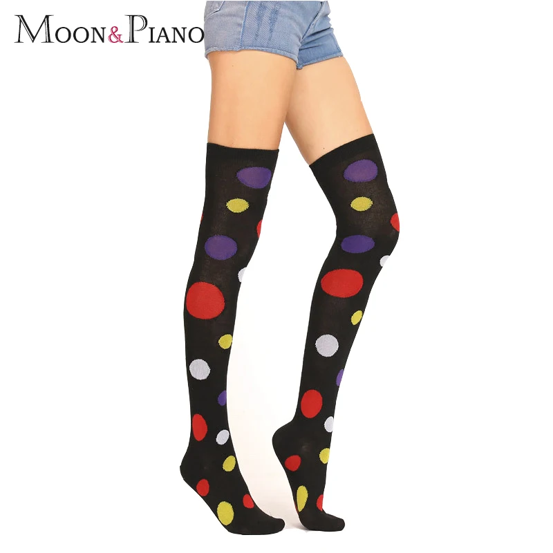 

2019 Ladies Fashion New Color Polka Dot Pattern Small Fresh Sexy Thighs Over The Knee Stockings Ladies Trend Personality Fun Soc