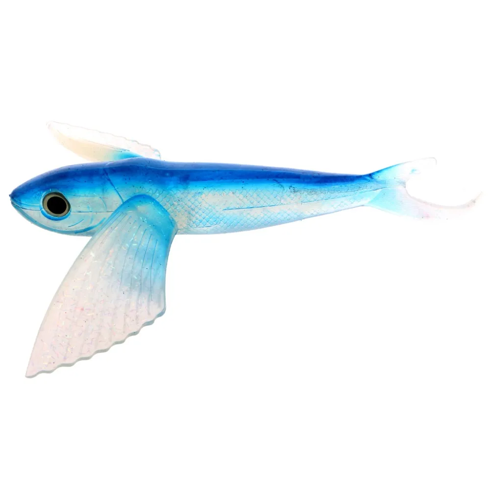 

3 Color Seawater Fishing Bait Flying Fish Lure PVC Fish Bait Boat Trolling Tuna Mackerel Soft Baits