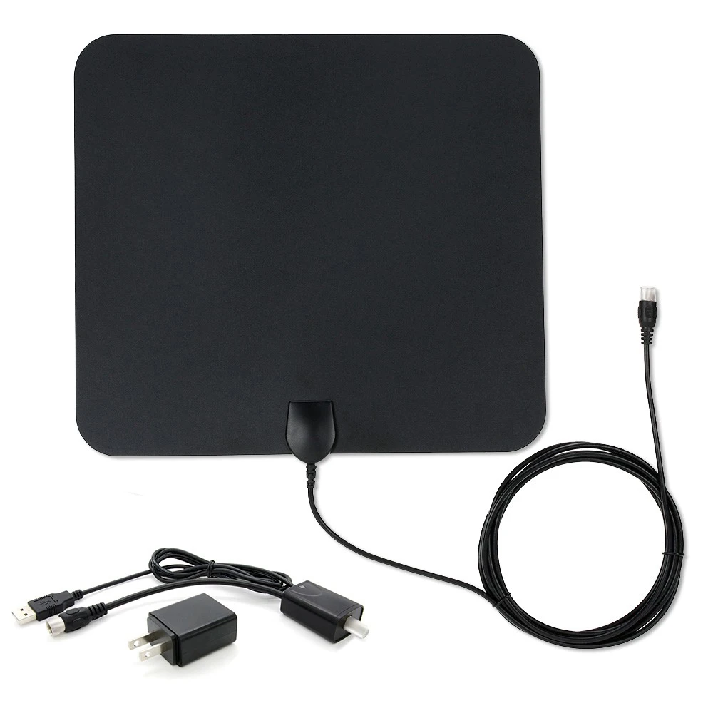 Плоская HD ТВ усиленная цифровая антенна для использования в помещениях с высоким коэффициентом усиления HD tv 50 Miles Range ATSC DVB ISDB со съемным усилителем сигнала