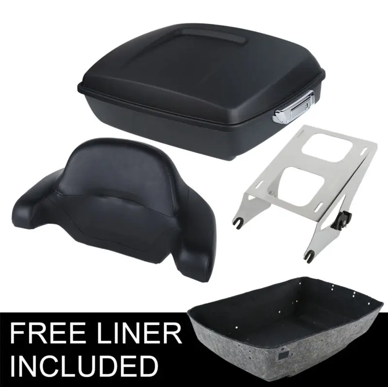 Motorcycle Chopped Tour Pak Pack Trunk & Backrest Rack For Harley