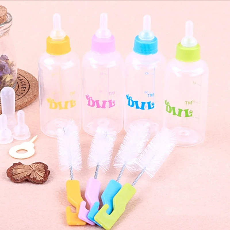 

60/150ml Small Puppy Kitten Feeding Bottle Pet Nursing Feeding Bottle with Cleaning Brush Kit For Dog Puppy Cat Feeding Sets