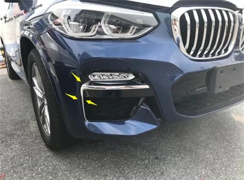 

Yimaautotrims Front Head Fog Lights Lamp Eyelid Eyebrow Cover Trim 2 Pcs / Set Fit For BMW X3 G01 2018 2019 2020 ABS Exterior