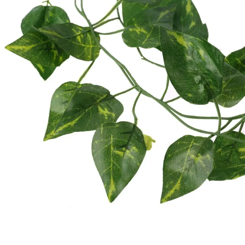 2 м искусственная лоза Scindapsus листья для Террариум для рептилий коробка обитания Ландшафтный зеленый поддельные листья растений Декор жилища C42