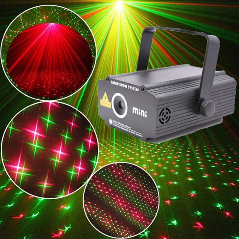 

Star Pattern Laser Light Projector Dj Disco Ball Strobe Lights Color Change for Laser Disco Music Center Equipment Red Green