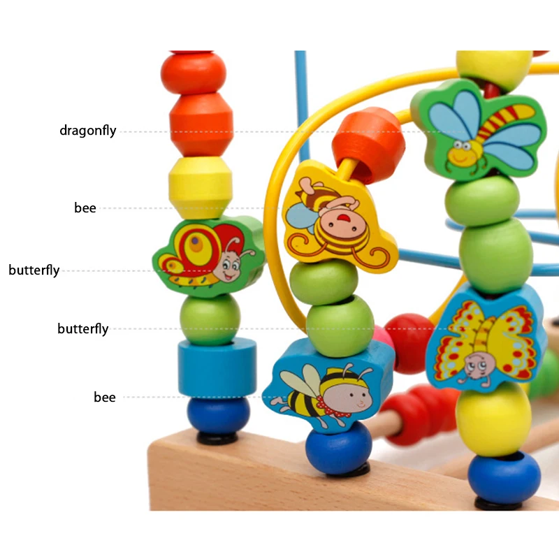 Детские деревянные математические игрушки счетные круги из бисера Abacus проволока лабиринт американские горки Монтессори Обучающие для детей