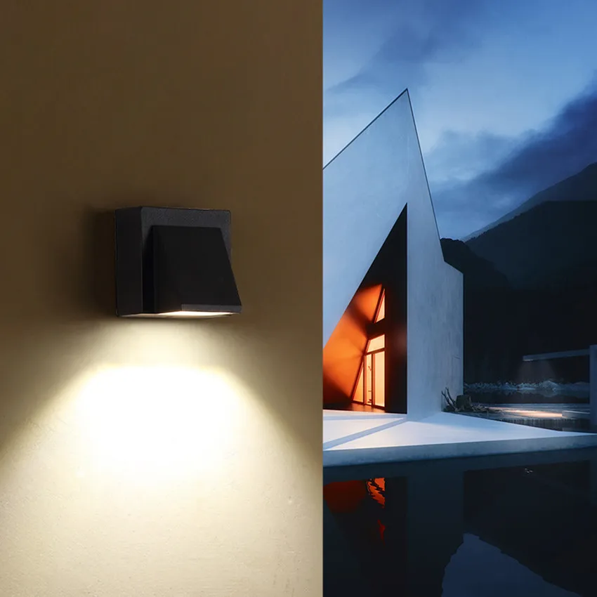 Алюминиевый настенный светильник светодио дный светодиодный открытый водостойкий настенный светильник двор в сторону снаружи терраса